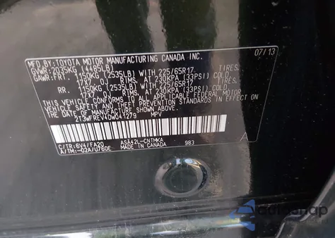 2013 Toyota Rav4 Xle from USA, damaged, VIN 2T3WFREV4DW041279